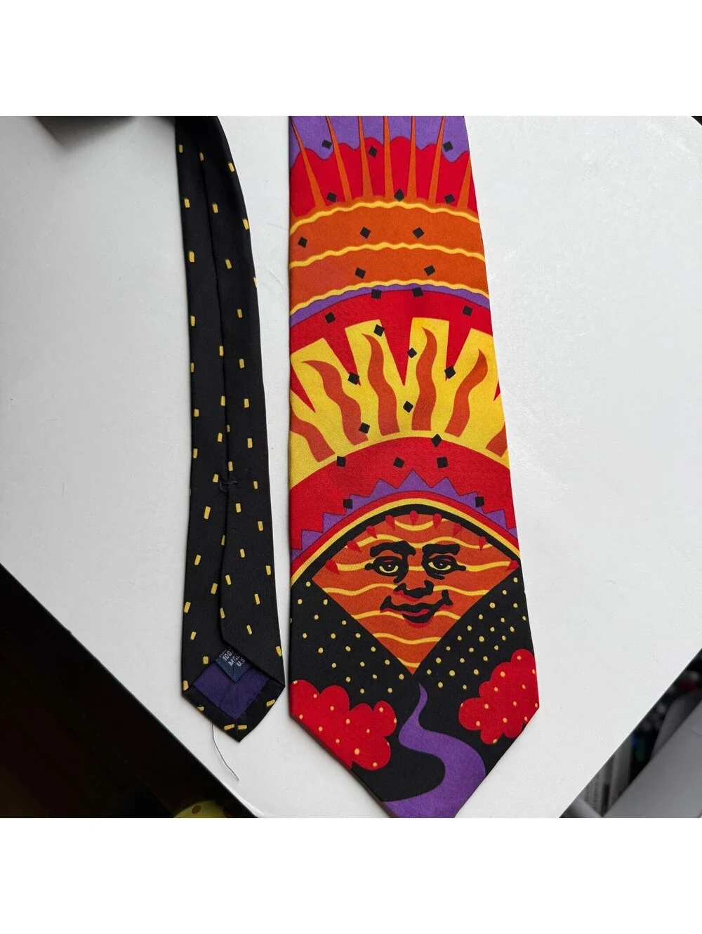 Vintage 1991 The Beatles Good Day Sunshine Silk Tie Made USA Psychedelic